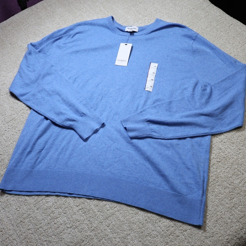 Goodfellow & Co Mens Blue Heather Crew Neck Sweater Long Sleeve XXL 043 02 1633